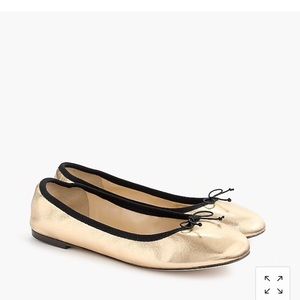 J Crew Evie ballet flats in gold size 6 NIB new!